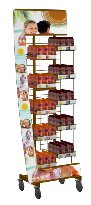 Floorstand with Shelves and Castors